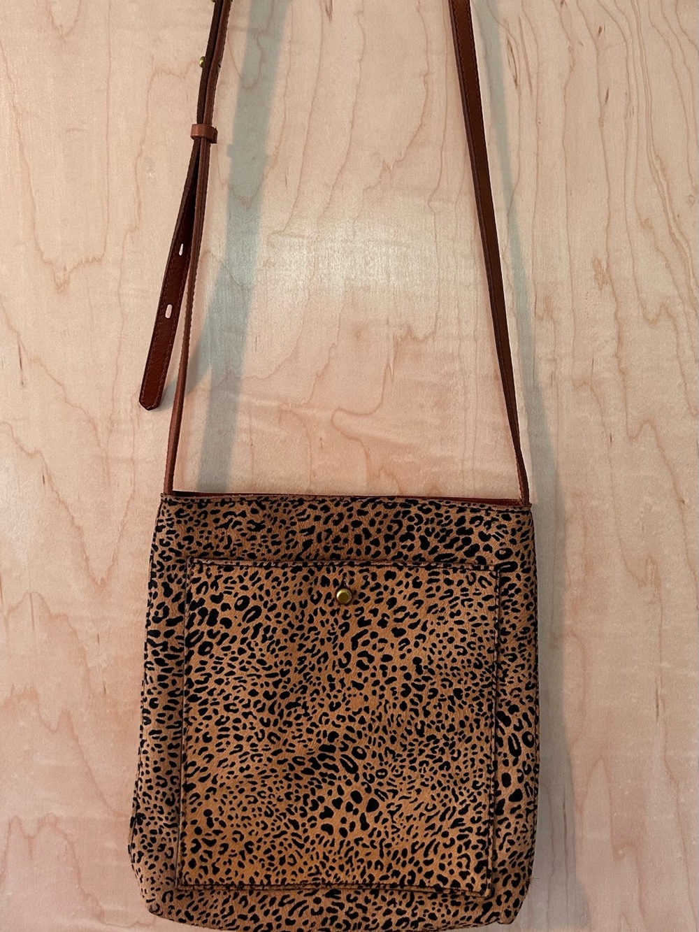 Madewell Leopard-Print Crossbody Bag in Tan and Black